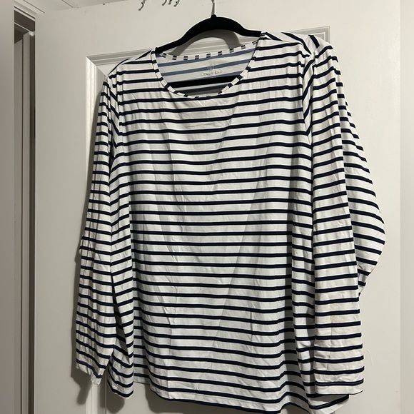 Lands' End Navy and White Striped Tee - Size 2X - Picture 1 of 5